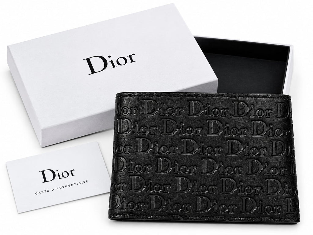 Luxury Black Leather Bi-Fold Wallet