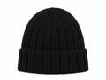 Classic Black Ribbed Beanie – Men's Winter Knit Cap