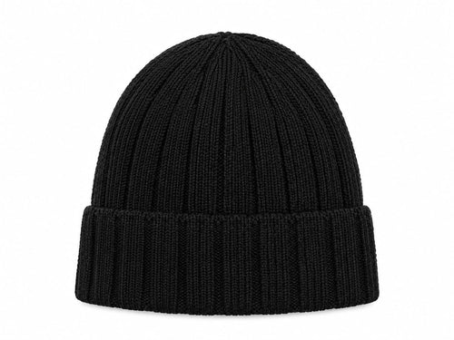 Classic Black Ribbed Beanie – Men's Winter Knit Cap