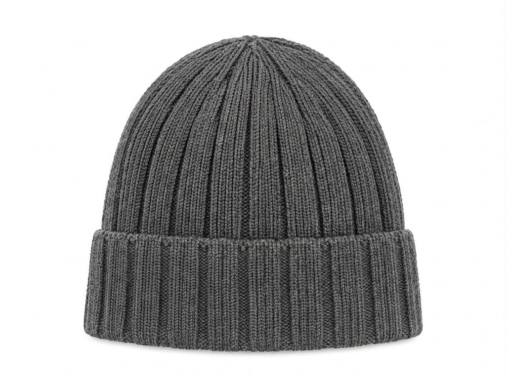 Men's Classic Ribbed Knit Beanie - Dark Grey — product image