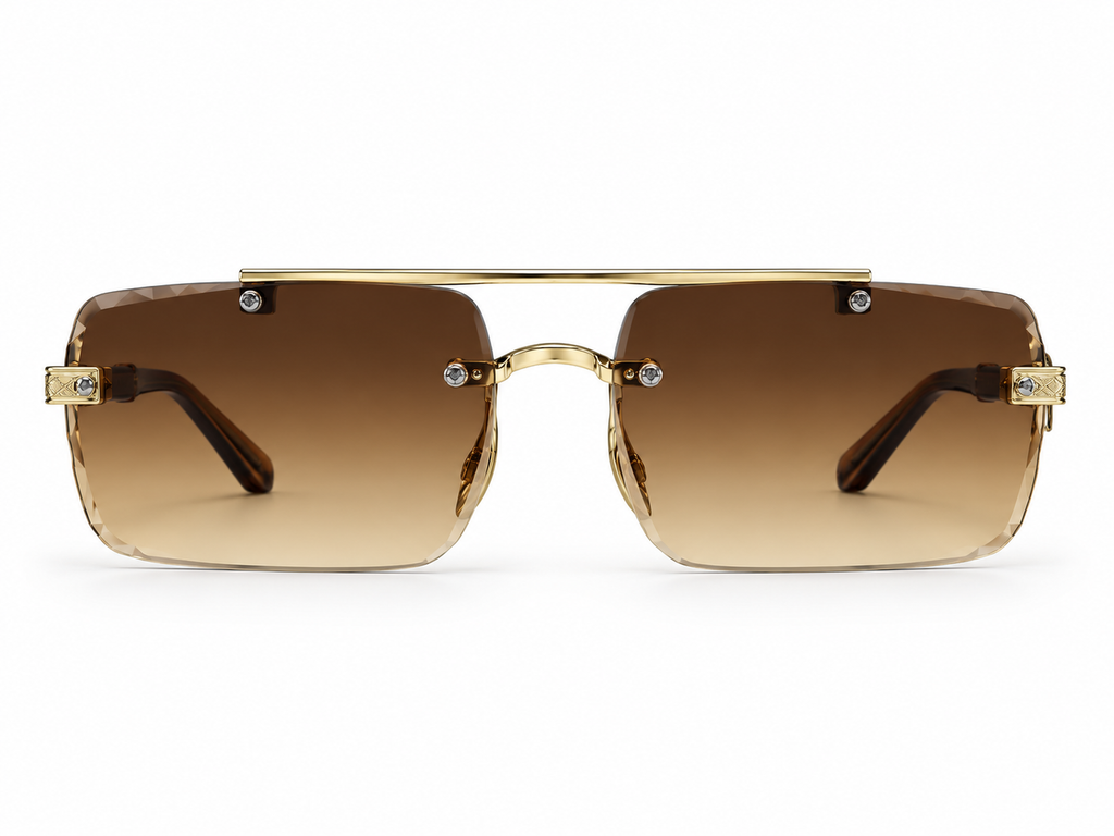 Premium Gold Rimless Gradient Sunglasses — product image