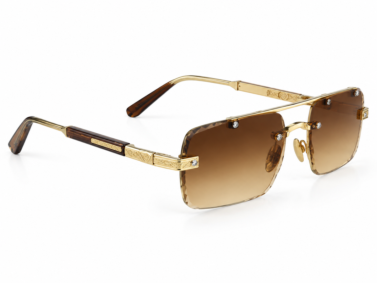 Premium Gold Rimless Gradient Sunglasses — product image