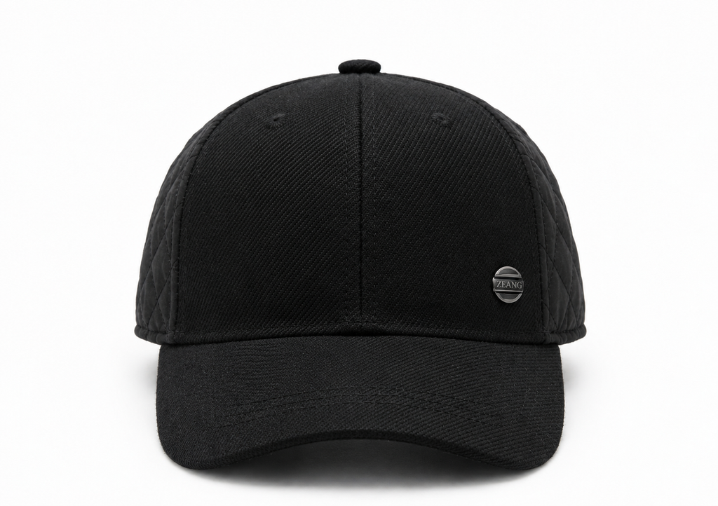 Premium Black Quilted Classic Cap — product image