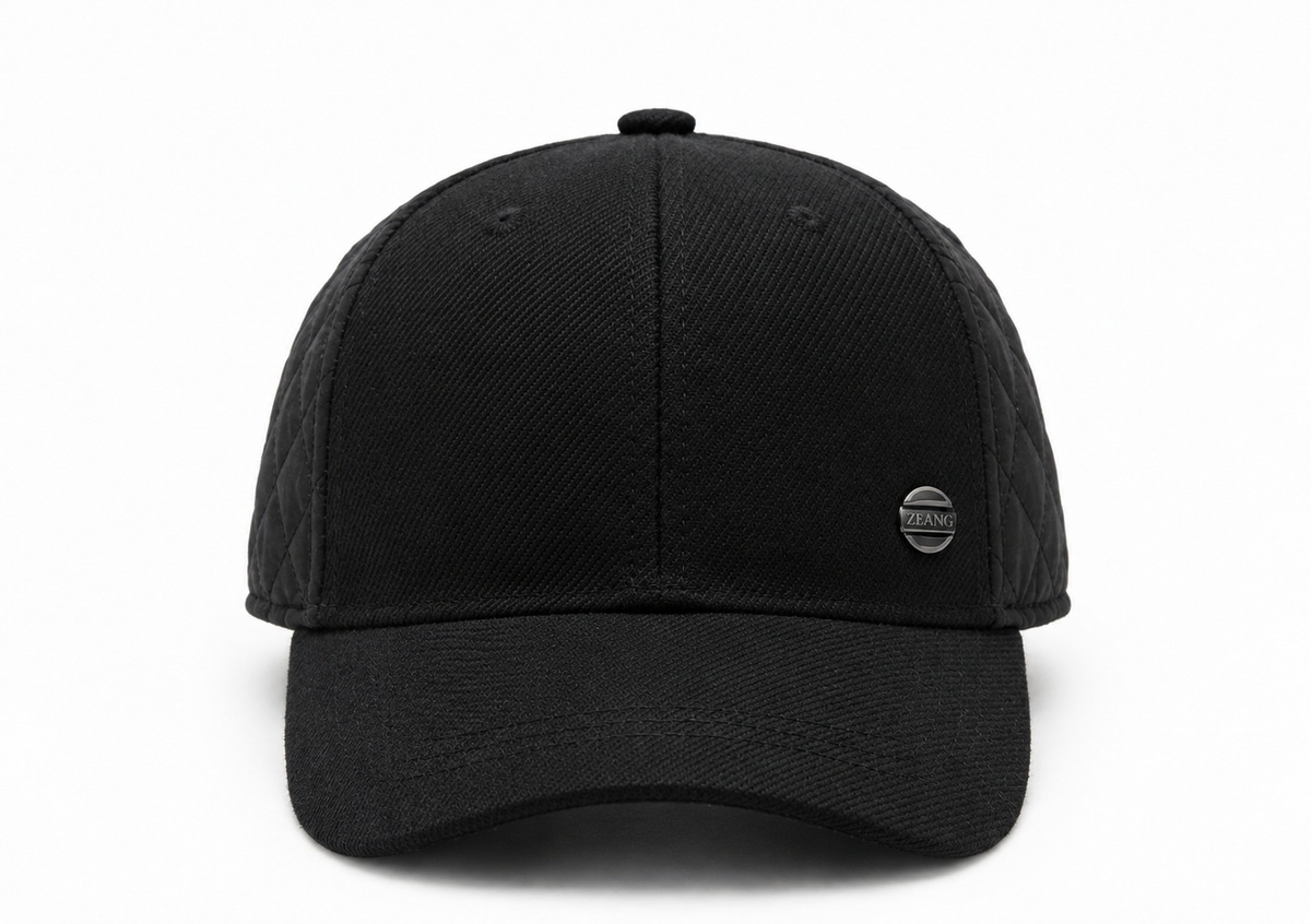 Premium Black Quilted Classic Cap — product image