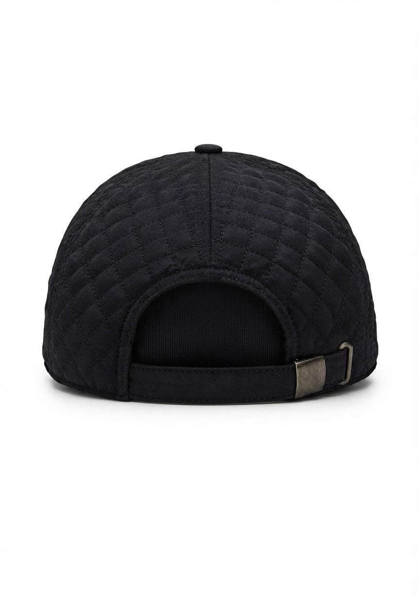 Premium Black Quilted Classic Cap — product image