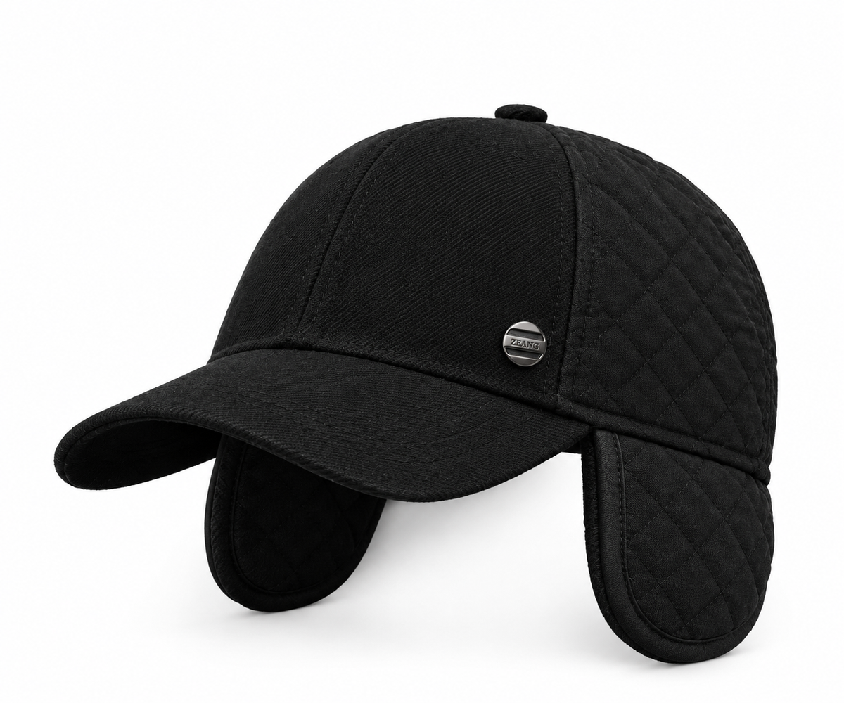 Premium Black Quilted Classic Cap — product image