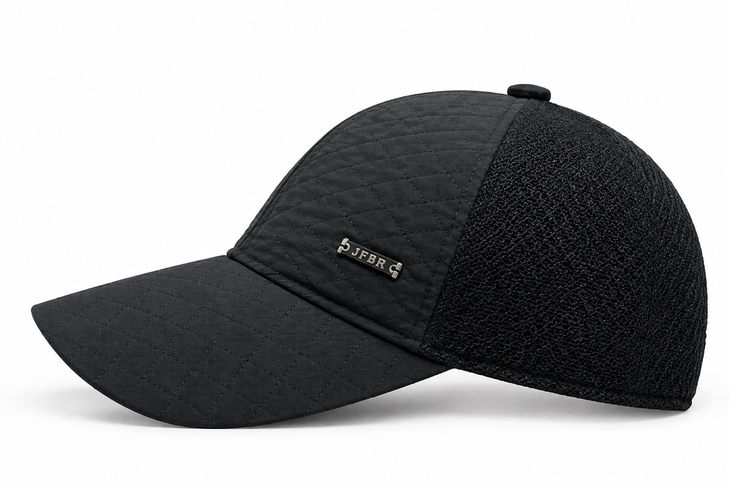 Men’s Black Winter Trapper Hat with Ear Flaps – Warm Quilted Outdoor Cap for Cold Weather — product image