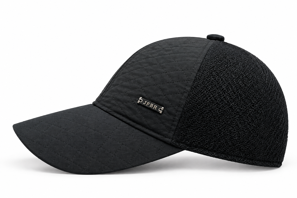 Men’s Black Winter Trapper Hat with Ear Flaps – Warm Quilted Outdoor Cap for Cold Weather — product image