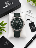 Naviforce Men's Green Dial Leather Strap Casual Watch — product image