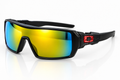 Premium Sport Shield Sunglasses – Black Frame with Mirrored Lens — product image