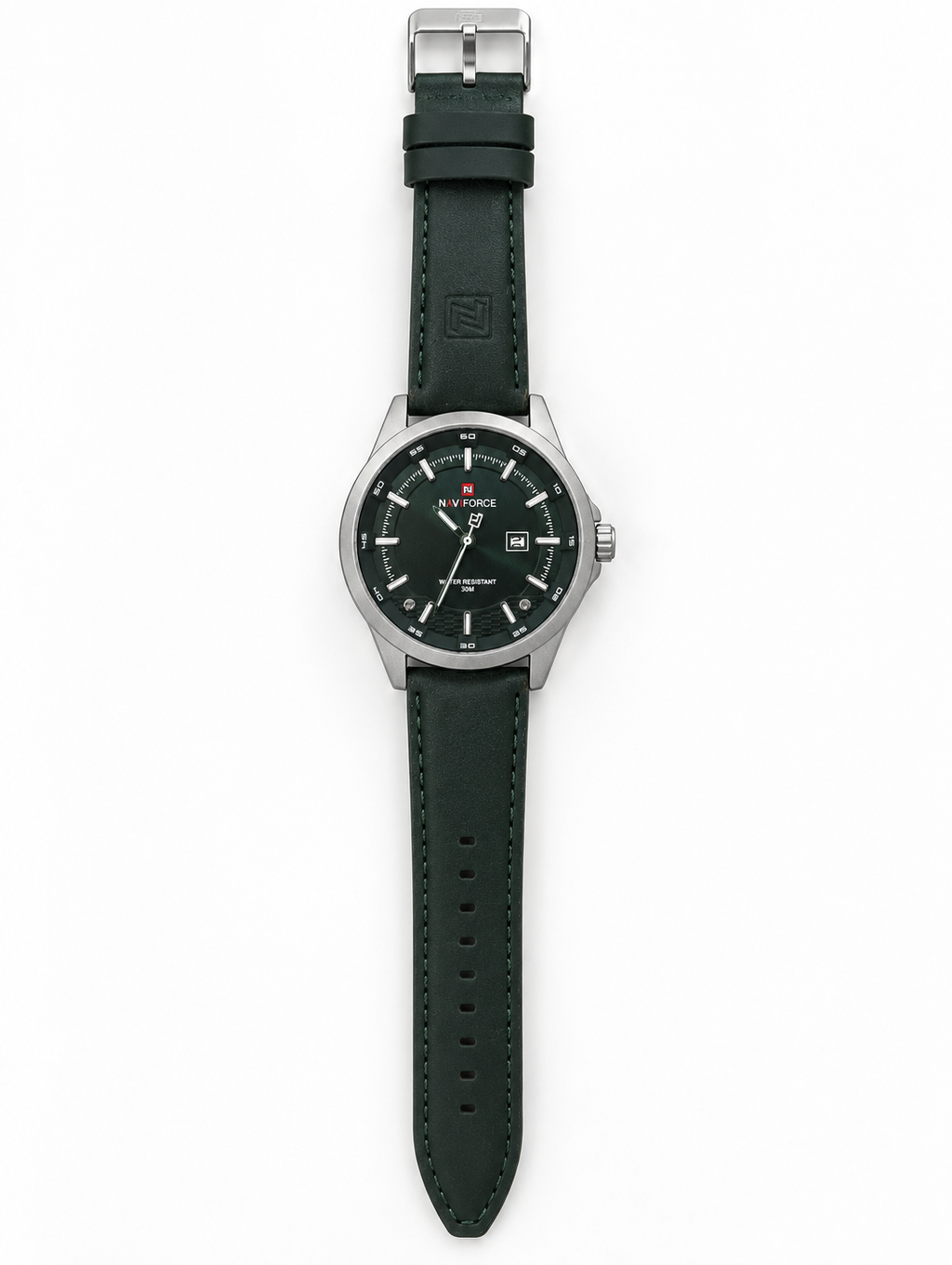Naviforce Men's Green Dial Leather Strap Casual Watch — product image