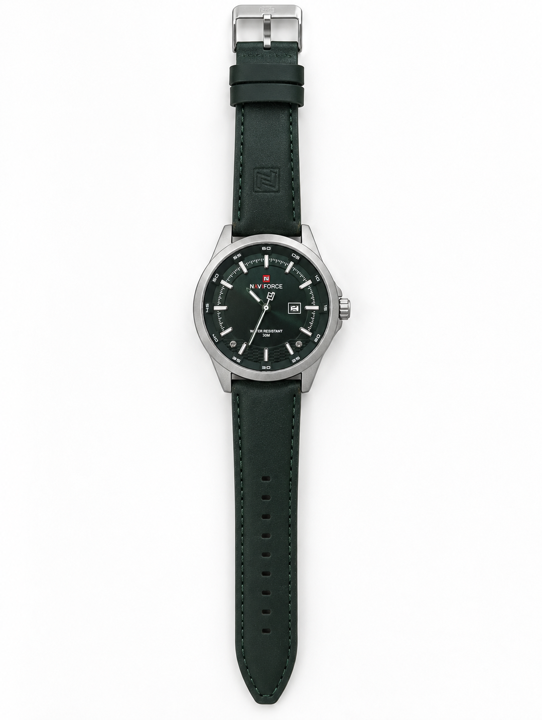 Naviforce Men's Green Dial Leather Strap Casual Watch — product image