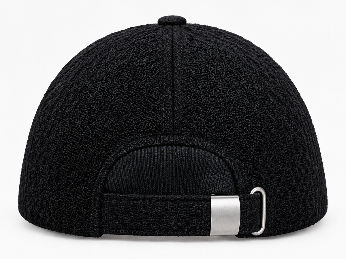 Premium Black Quilted Mesh Cap – Adjustable Sports & Casual Baseball Hat — product image