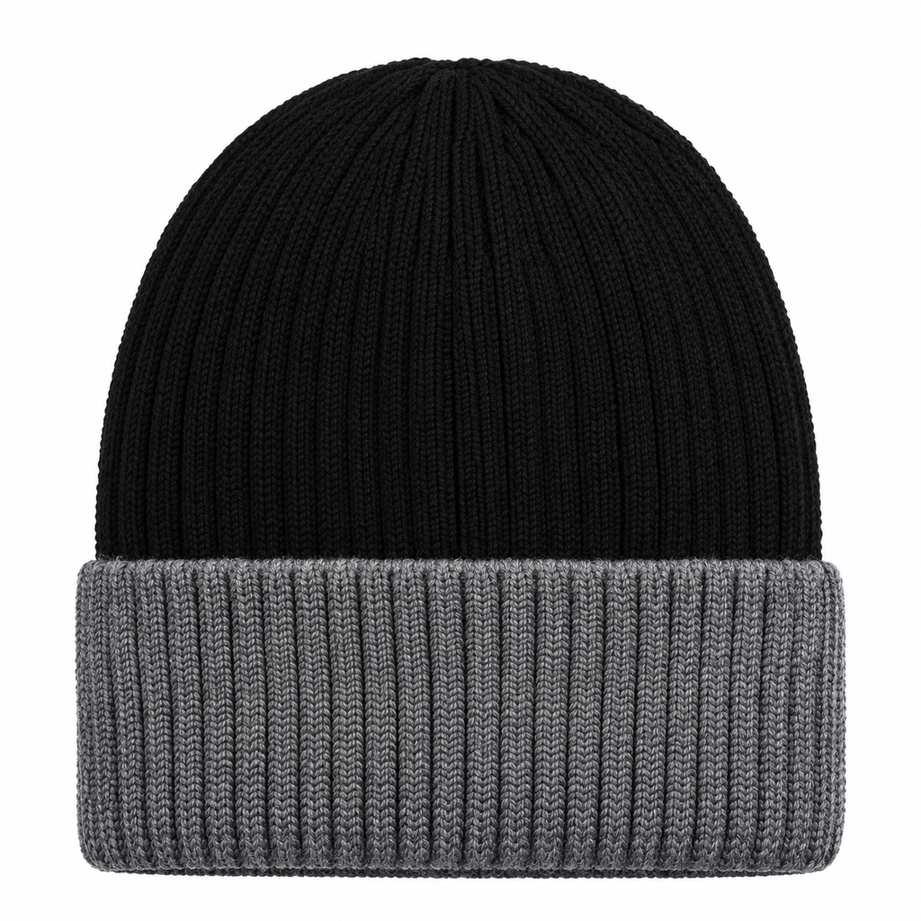 Men's Grey and Black Winter Beanie — product image