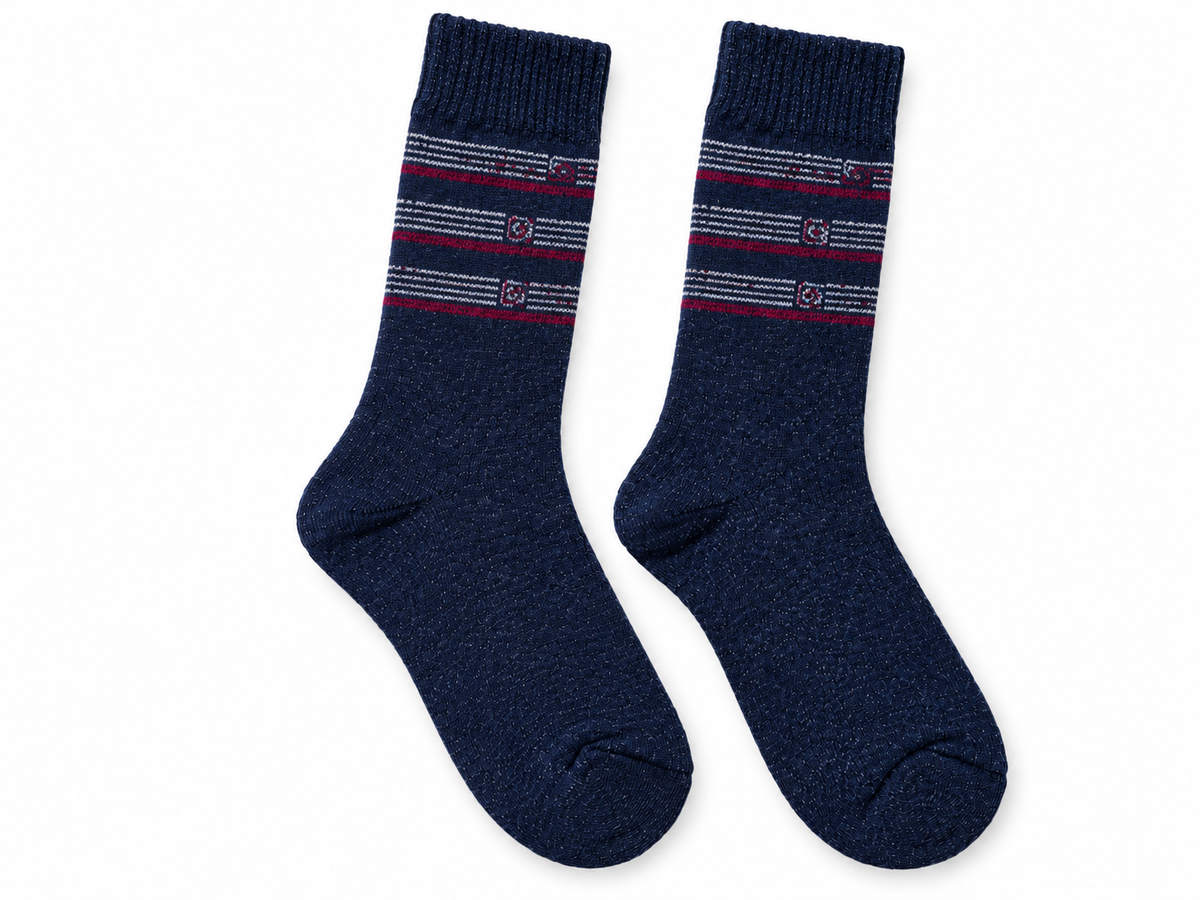 Premium Thick Winter Socks for Men – 3 Pairs | Black, Navy Blue & Brown — product image