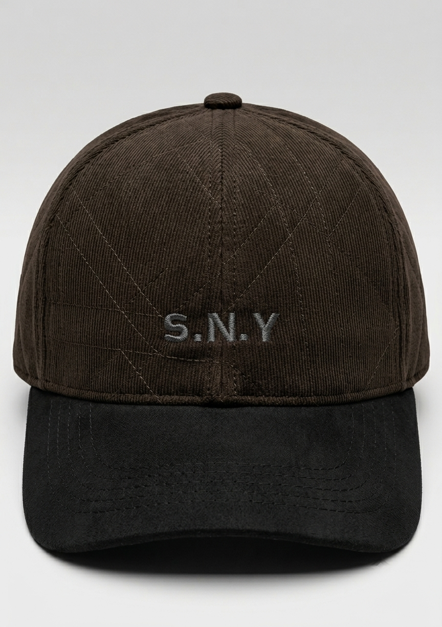 S.N.Y brown and black P-Cap front view