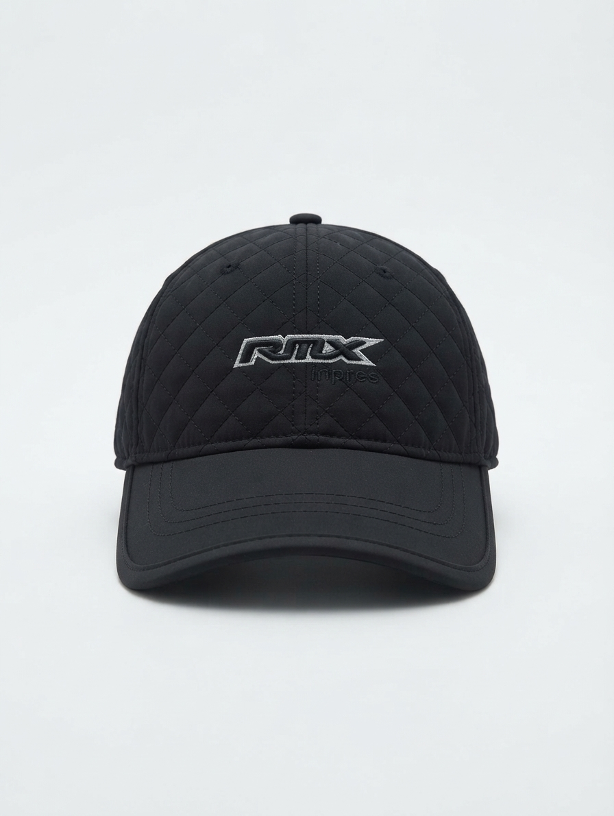Men’s Premium Quilted Embroidered Baseball Cap – Classic Black Adjustable Hat — product image