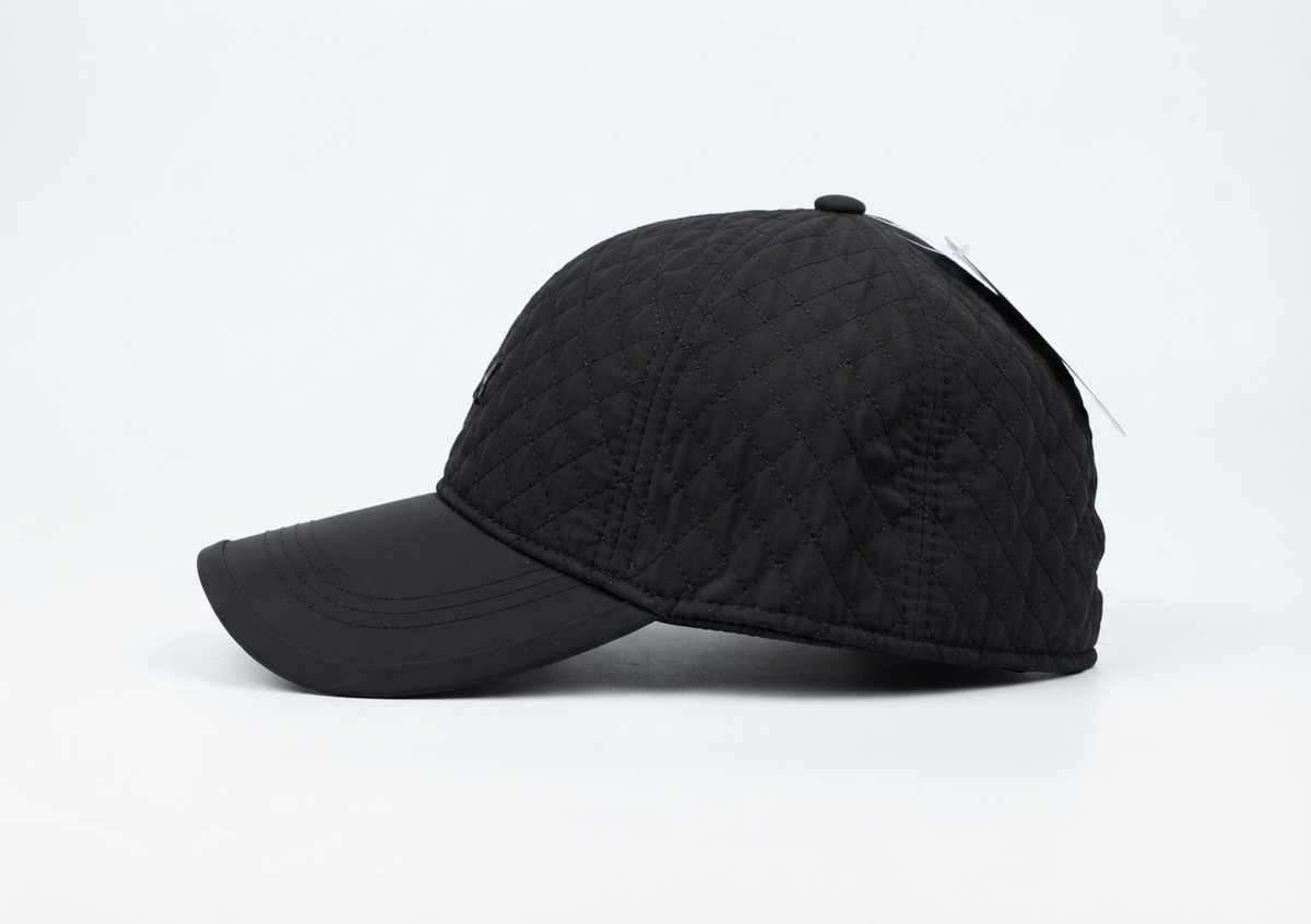Men’s Premium Quilted Embroidered Baseball Cap – Classic Black Adjustable Hat — product image